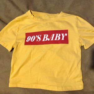 90's BABY yellow crop top